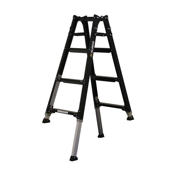 伸縮脚立(ステップ幅広) ブラックカラー 120cm 最大使用質量100kg PRW120BK 1点...
