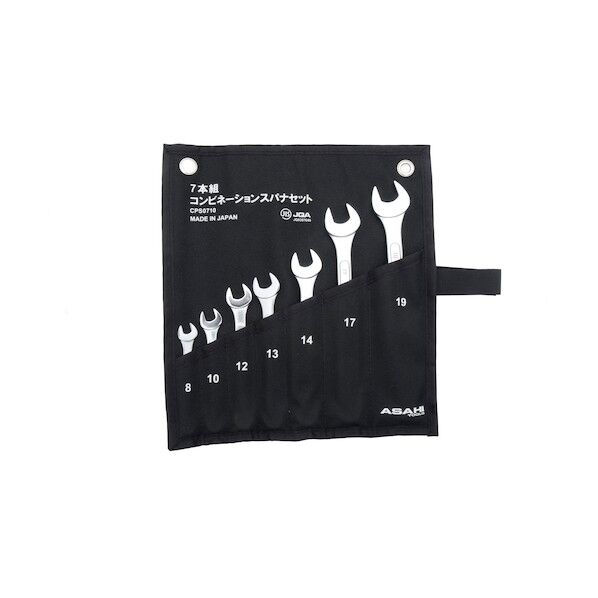 コンビネーションスパナ7本組セットJIS8-19mm(パネルタイプ)