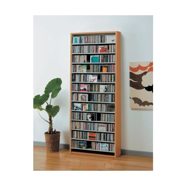 CDストッカー 80×26.5×197.5cm ナチュラル CS924-N 1個