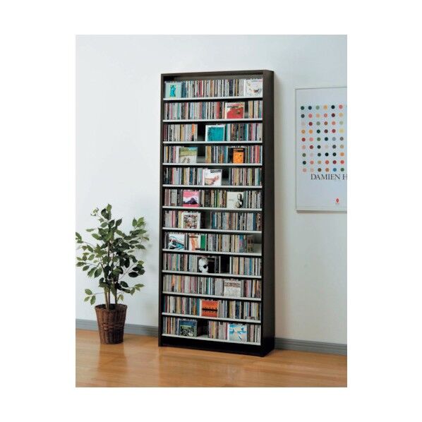 CDストッカー 80×26.5×197.5cm ダーク CS924-D 1個