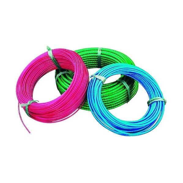 コンドーテック ビニール被覆ワイヤロープ (VCワイヤ) 6x7 G/O 3-5×30M 青･不透明 青・不透明 051031G03030B 1点