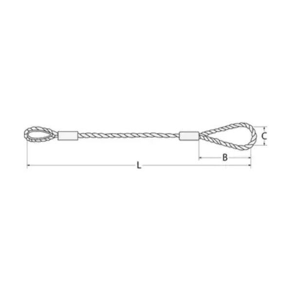 ※法人専用品※コンドーテック JISロック止ワイヤ φ8×3M 片コース片ワサ自然200 5220083 1本...