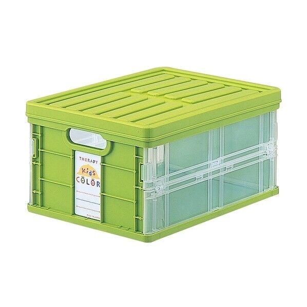 セラピーキッズカラー折りたたみコンテナミニ蓋付 グリーン CFC-TC-301KG 1点