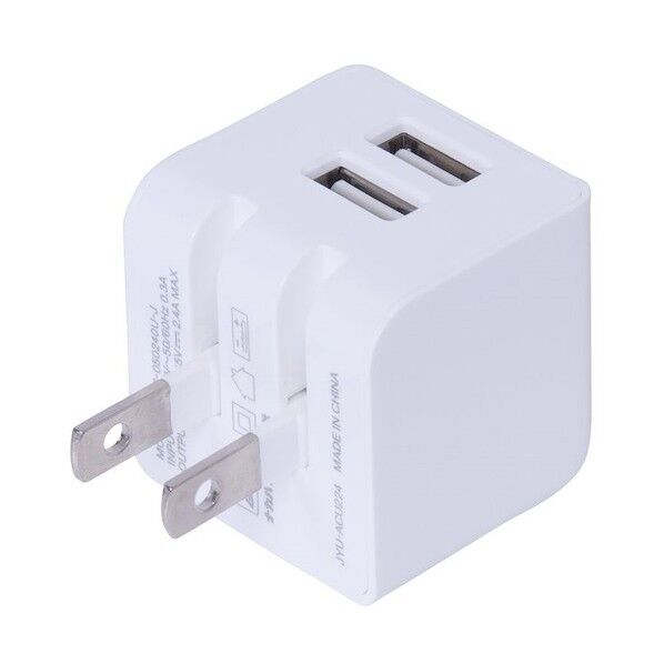 USB2ポートAC充電器ホワイト JYU-ACU224W 1点