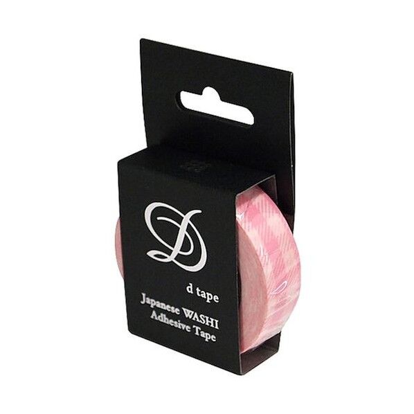 デコテープ/チェック/15mm/ライトピンク