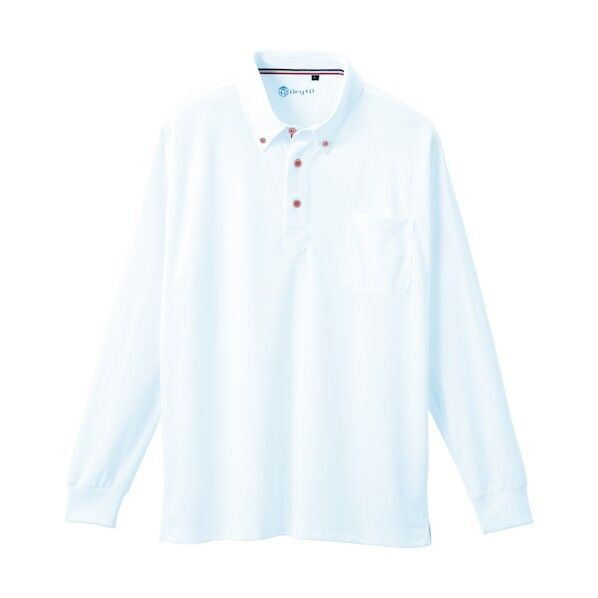 50394 長袖ボタンダウンポロシャツ(胸ポケット付き) ホワイト 3L 50394-00-3L 1点