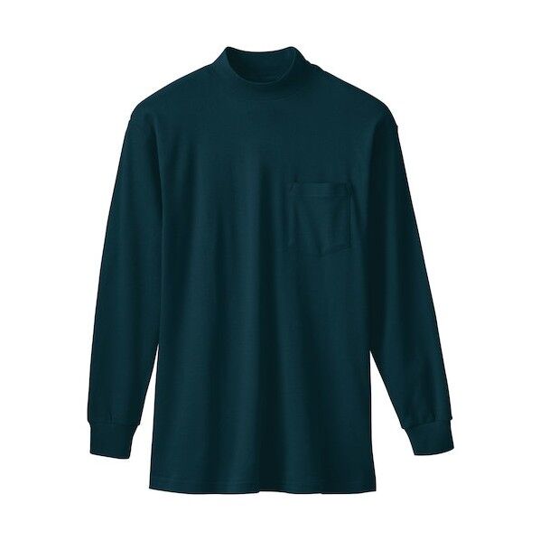  50108 長袖ハイネックTシャツ(胸ポケット付き) ネイビー 3L 50108-1-3L 1点