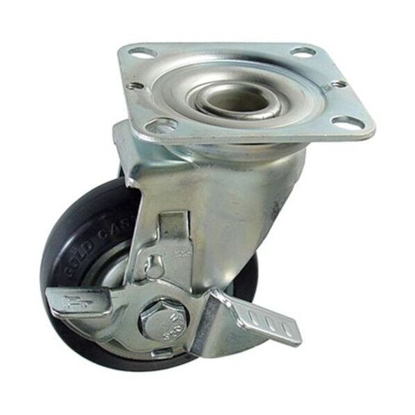 イレクター プレートキャスター 車輪径100Φ ゴム車輪 自在車 ストッパー付 WJ-100S 1点...