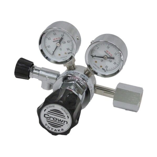 ブラス製バルブ付一段式精密圧力調整器 アルゴン用