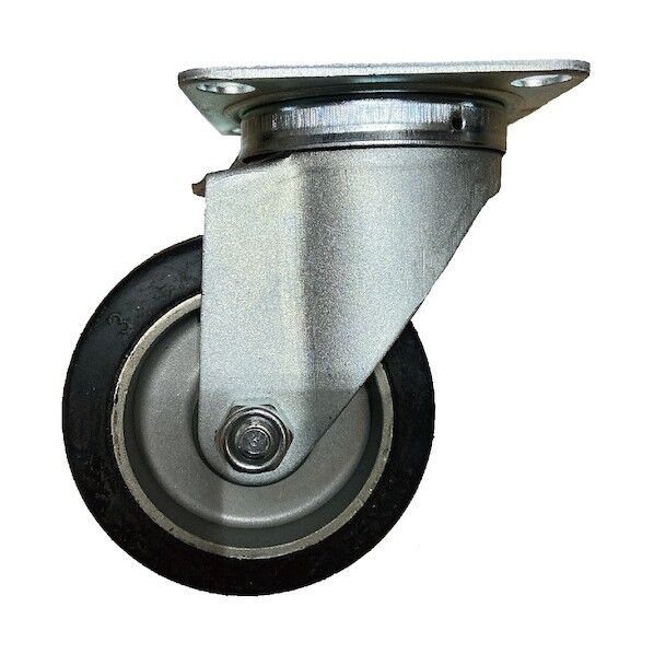 ゴムキャスター自在100 黒・クロームメッキ 100mm 14100 1個