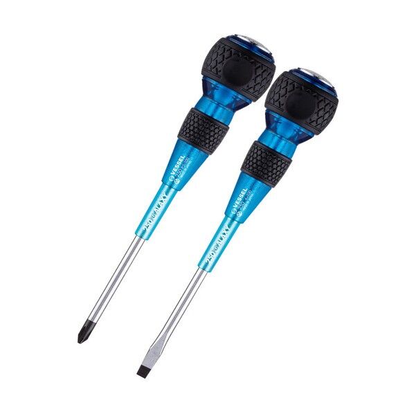 250-2PS-GBL ボールグリップ安全貫通ドライバー2本組 ギャラクシー青