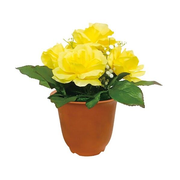 造花鉢 バラ(黄色) 935-42A 1点...