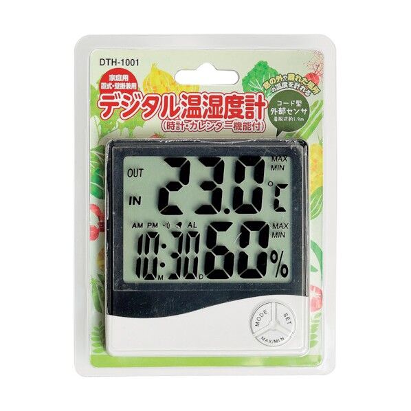  デジタル温湿度計(時計･カレンダー機能付き) DTH-1001 1点...