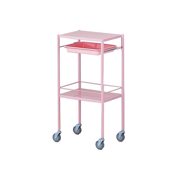 カラフル回診車(ミニ)2段 470×320×915mm ピンク 8-8638-01 1