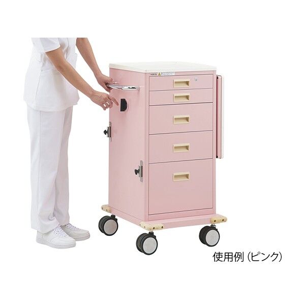 救急カート(ハンドロック) ピンク 8-9985-01 1
