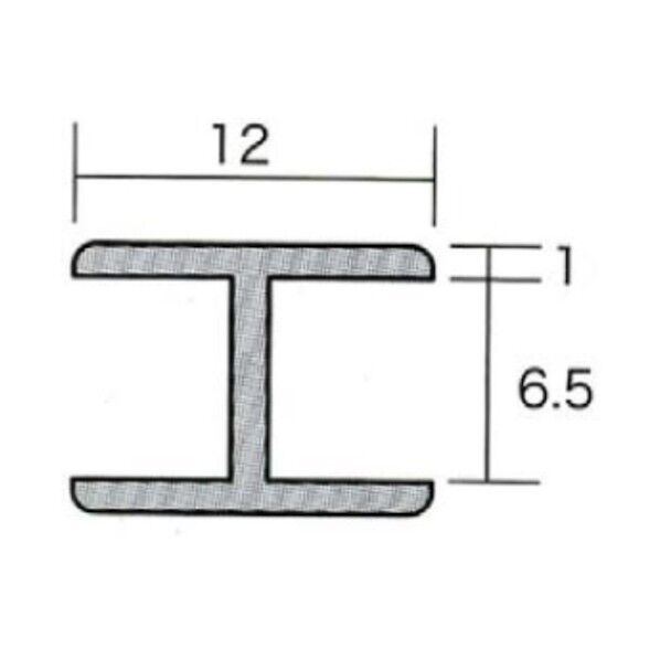 アルミH型ジョイナー 6.5HH×3000 シルバー 6300051686 1本...