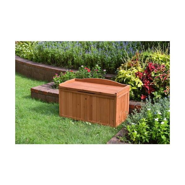 天然木ベンチストッカー ブラウン