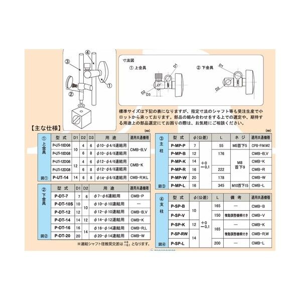 主柱(CMB-B,V用,ワッシャー付) P-MP-B 1点