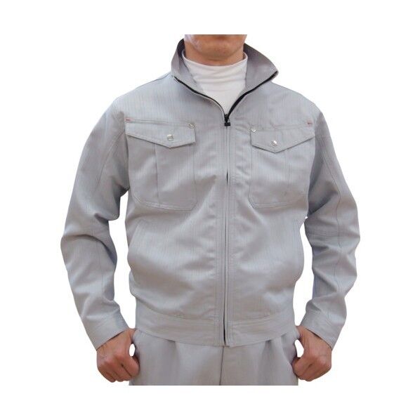 シャドーストライプブルゾン(背裏風神プリント) シルバー 3L 33700 SL 3L 1枚