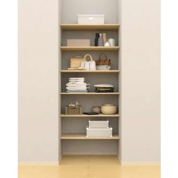 物入・パントリー 棚板 6段 3尺 シンプルアルミ棚柱 アートランバー