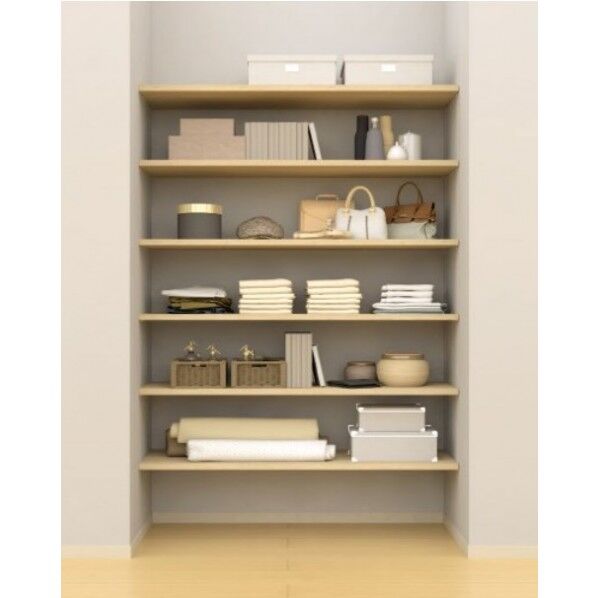 物入･パントリー 棚板 6段 4.5尺 シンプルアルミ棚柱 アートランバー