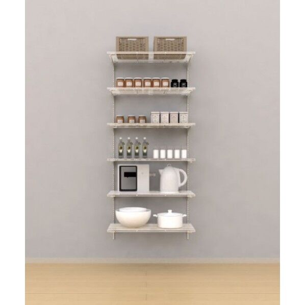 パントリー 網棚 6段 3尺 アームハング棚柱SSセット