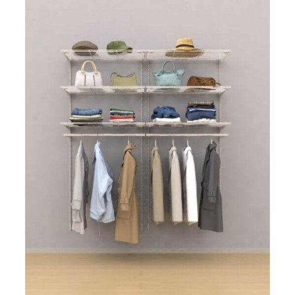 クローゼット パイプ＋網棚 6尺 アームハング棚柱SSセット