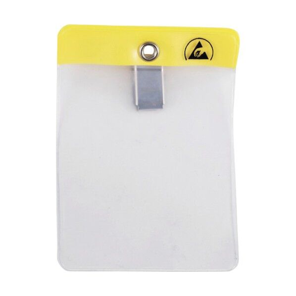 静電対策ネームカードホルダー クリップタイプ 縦型 68X93mm