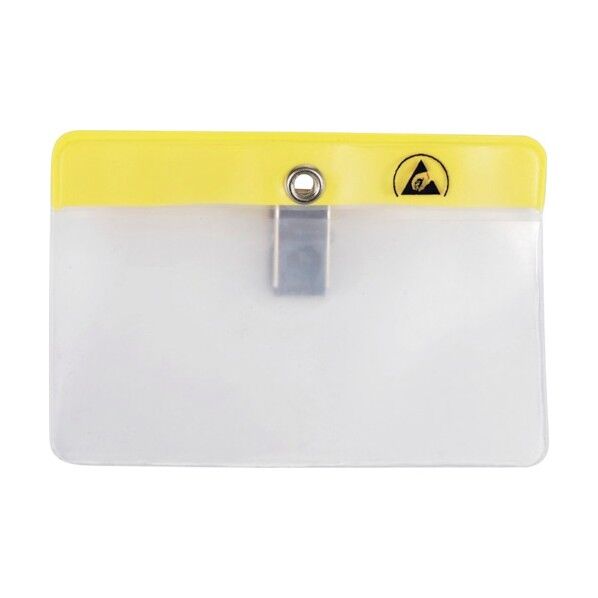 静電対策ネームカードホルダー クリップタイプ横型 109X85mm