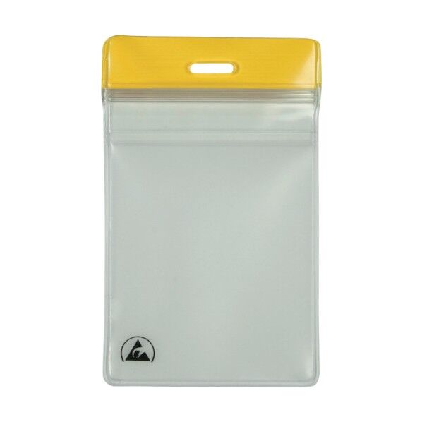 静電対策ネームカードホルダー ジッパー付き 縦型 68X111mm