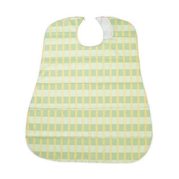 食事用エプロン ソフラピレンエプロン ボーダーチェックロング グリーン