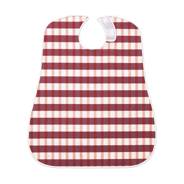 食事用エプロン ソフラピレンエプロン ボーダーチェックロング ピンク