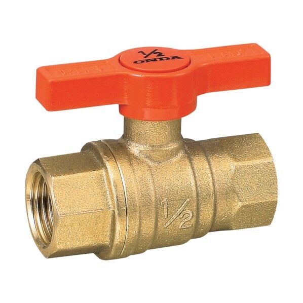 ボールバルブ FF型 (黄銅・オレンジTハンドル) Rcねじ×Rcねじ