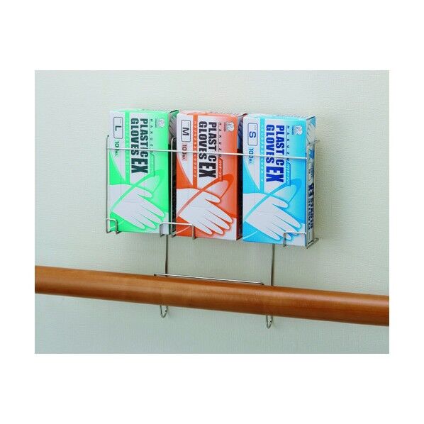 ラック楽ホルダーSE(手すり用) 3連タイプ 1個/袋 3904991 1個