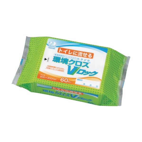 トイレに流せるハクゾウ環境クロス Vロック 3394072 1個