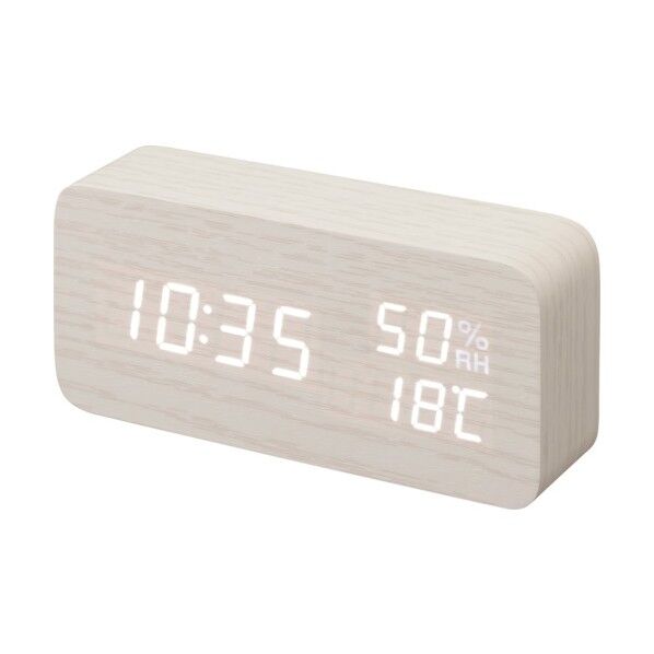 100878 デジタル置時計 ホワイト