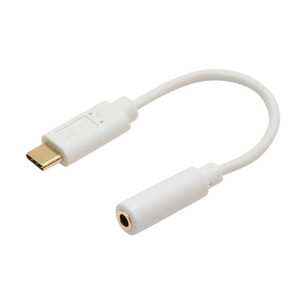 ナカバヤシ USB Type-C-イヤホン変換アダプタ DAC内蔵 白 SAD-CE04/WH 1個...