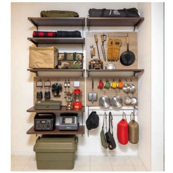 棚収納 エントランスクローク アームハング棚柱棚板セット