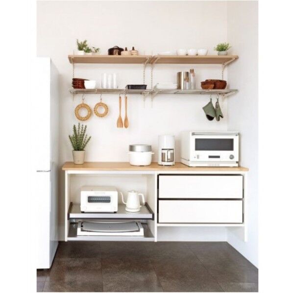 棚収納 ランバーシリーズ キッチン収納 アームハング棚柱棚板セット