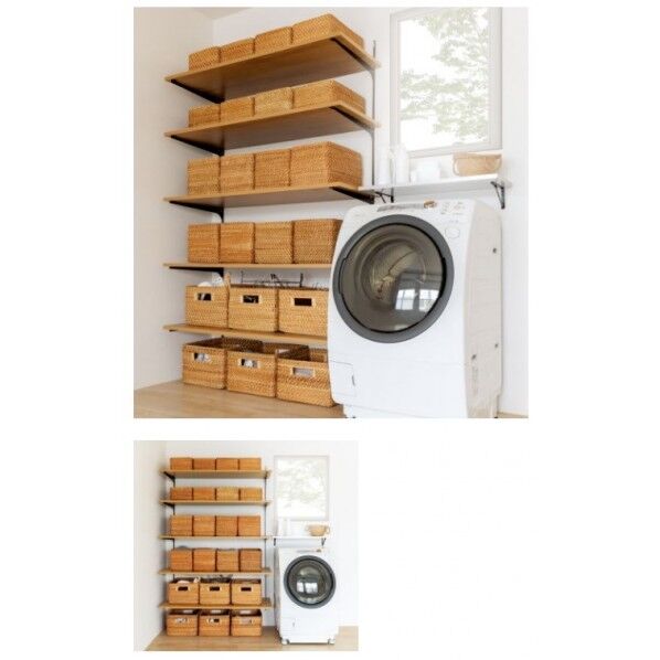 棚収納 ランバーシリーズ リネン収納 アームハング棚柱棚板セット