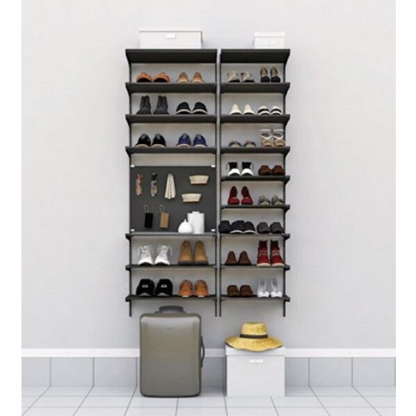 棚収納 ランバーシリーズ シューズクローク 靴収納+有孔パネル 4.5尺