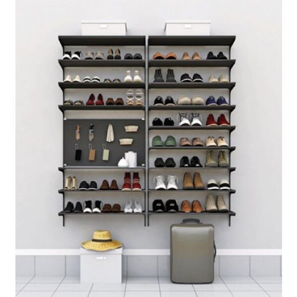 棚収納 ランバーシリーズ シューズクローク 靴収納+有孔パネル 6尺