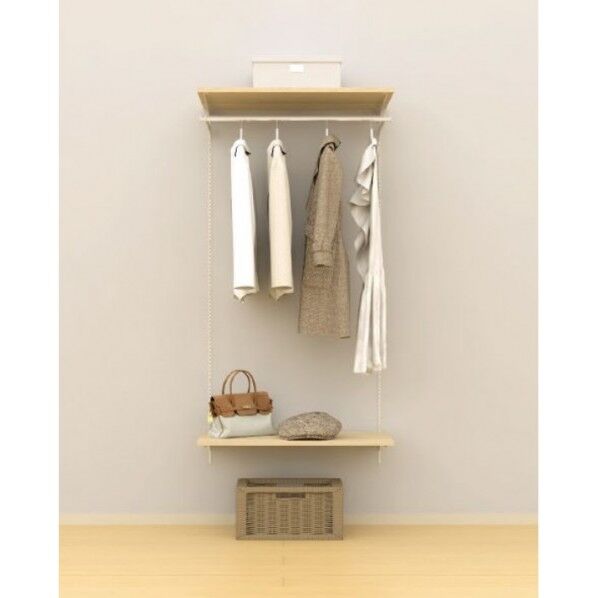 クローゼット パイプ 1段 3尺 グレインランバー