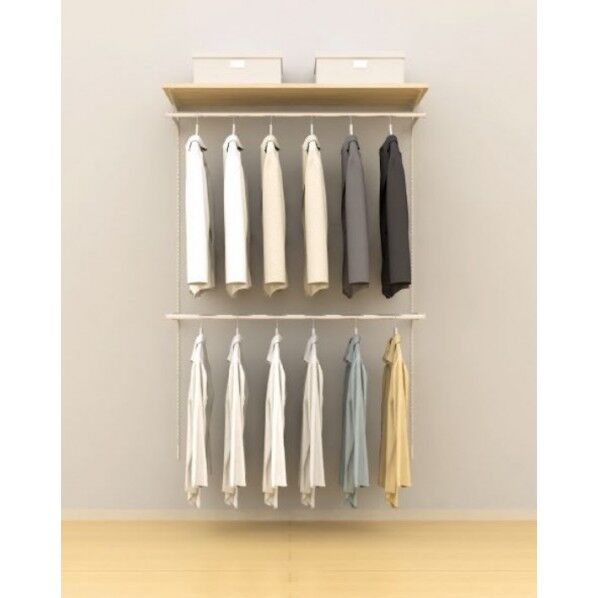 クローゼット パイプ 2段 4.5尺 グレインランバー