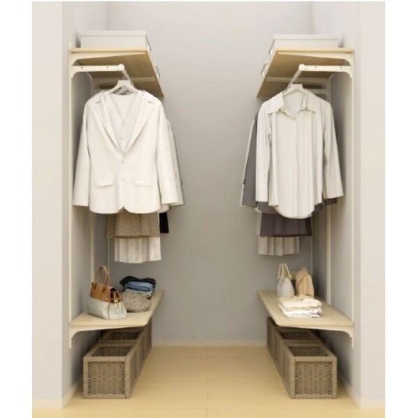 棚収納 ランバーシリーズ ウォークインクローゼット II型 1坪(6尺×6尺) グレインランバー