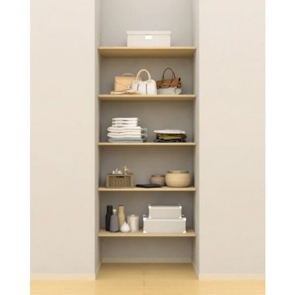 物入・パントリー 棚板 5段 3尺 ステンレス棚柱 アートランバー