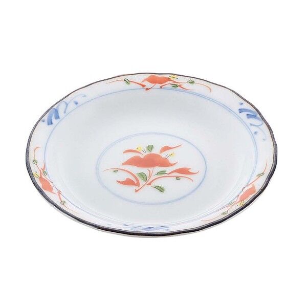 和食器コレクション 赤絵花 丸皿3.5寸 8181430 63-7196-55 1点