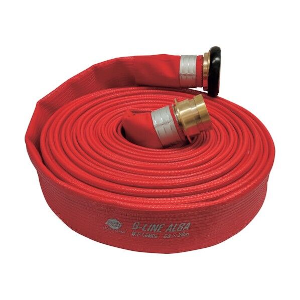 散水/消防用 1.6MPa 両面樹脂引ホース『Gラインアルバ』黄銅製町野式金具付(同線巻) 40Ax20m 01GALB4020B-S 1本