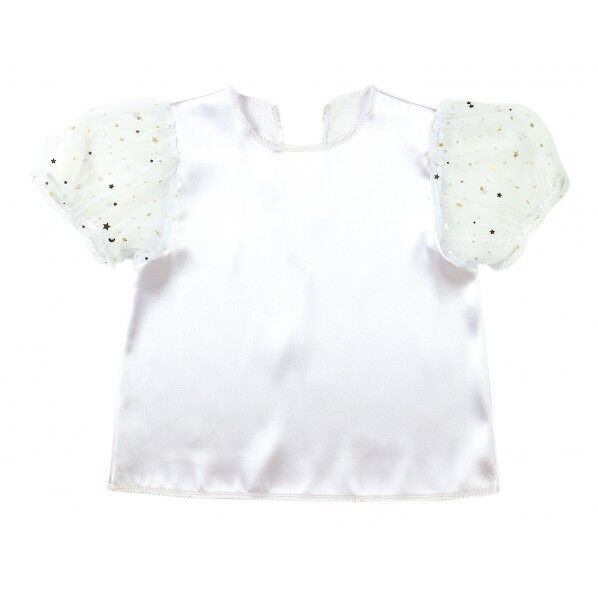 パフスリーブソフトサテンシャツ ホワイト