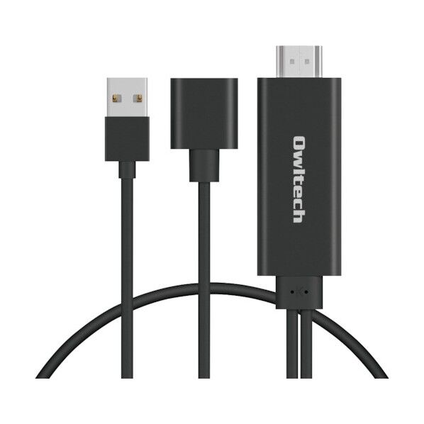 iPhoneやiPadの動画・写真をテレビの大画面に簡単出力 Lightning to HDMI映像出力ケーブル OWL-CBHDFAS210-BK 1点